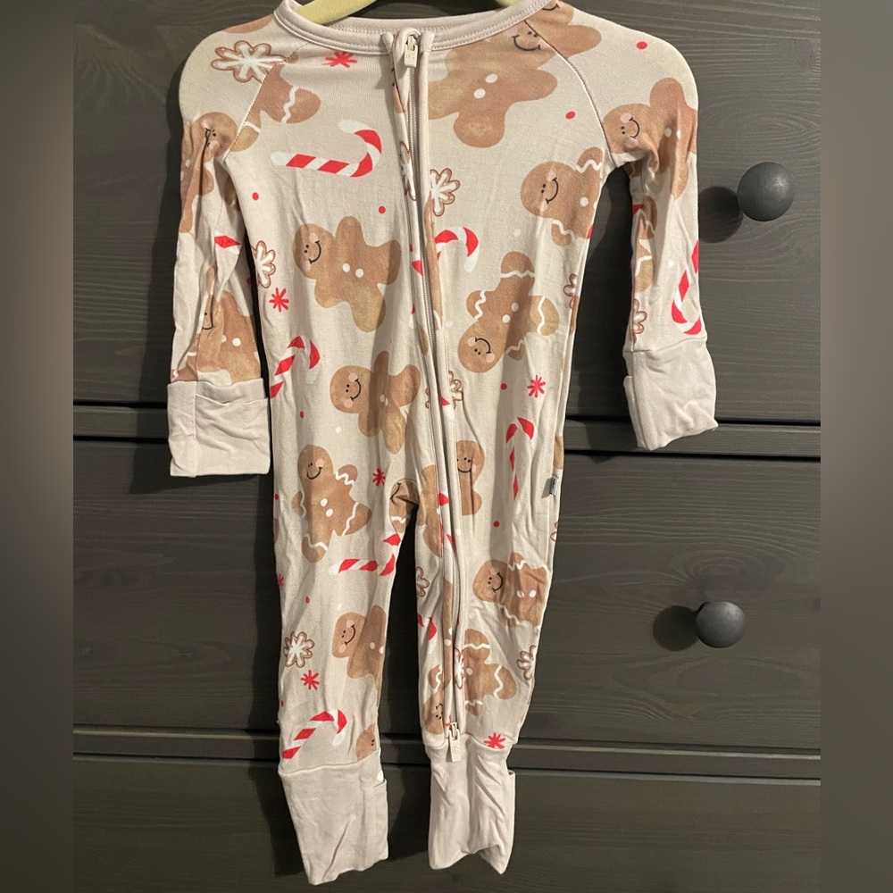 Christmas Gingerbread and Candy Cane Bamboo Pajamas 0-3 month